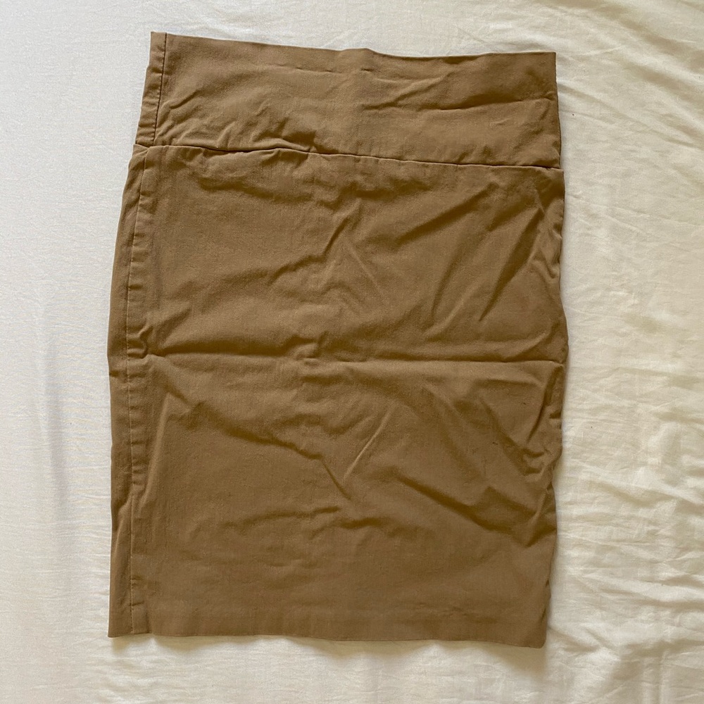 Nude mini pencil skirt